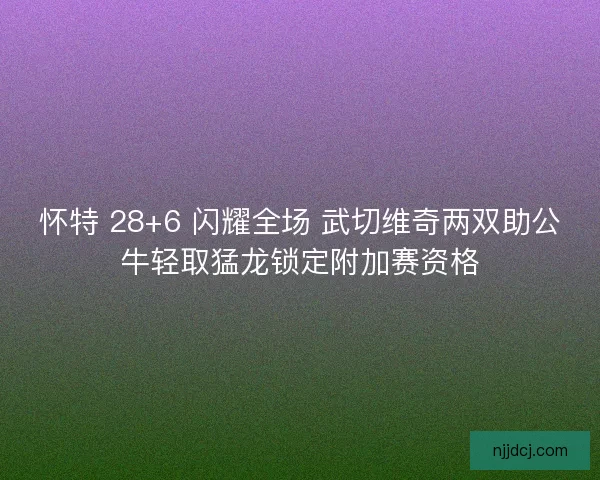 怀特 28+6 闪耀全场 武切维奇两双助公牛轻取猛龙锁定附加赛资格
